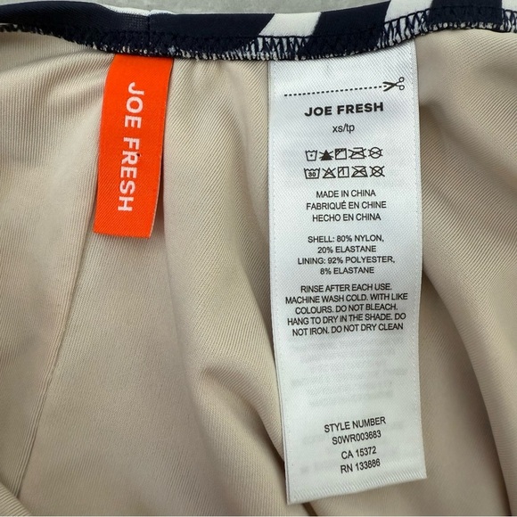 NWOT Women’s Joe Fresh Padded Striped One Piece Swimsuit Size XS - Picture 14 of 16